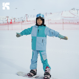 酷峰滑雪服套装儿童女男新款冬专业雪衣雪裤外套单板双板装备防水