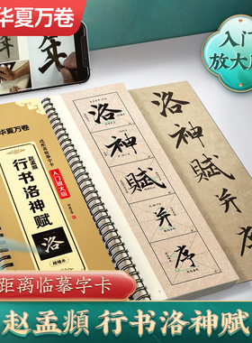 赵孟頫行书洛神赋（入门放大版）华夏万卷近距离临摹字帖临帖赵孟俯行书毛笔书法临帖米字格精修放大含视频教学前后赤壁赋道德经
