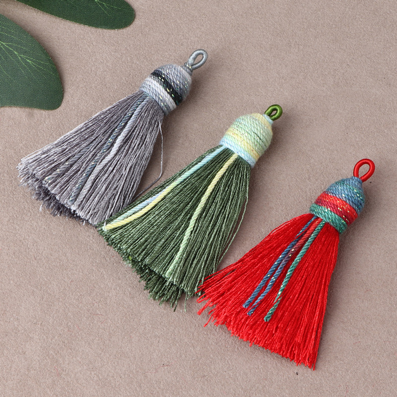 diy手搓棉线幻彩星空流苏吊坠