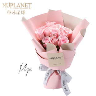 草莯星球白玫瑰花束生日订花上海花店同城配送鲜花速递全国圣诞节