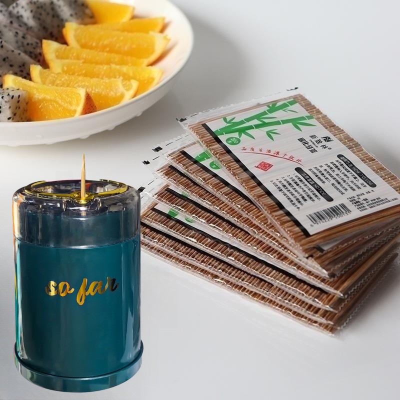 高档牙签筒新致林碳化竹牙签