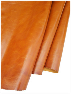 手工diy皮料黄棕色油蜡皮真皮皮料头层进口牛皮皮具材料做包