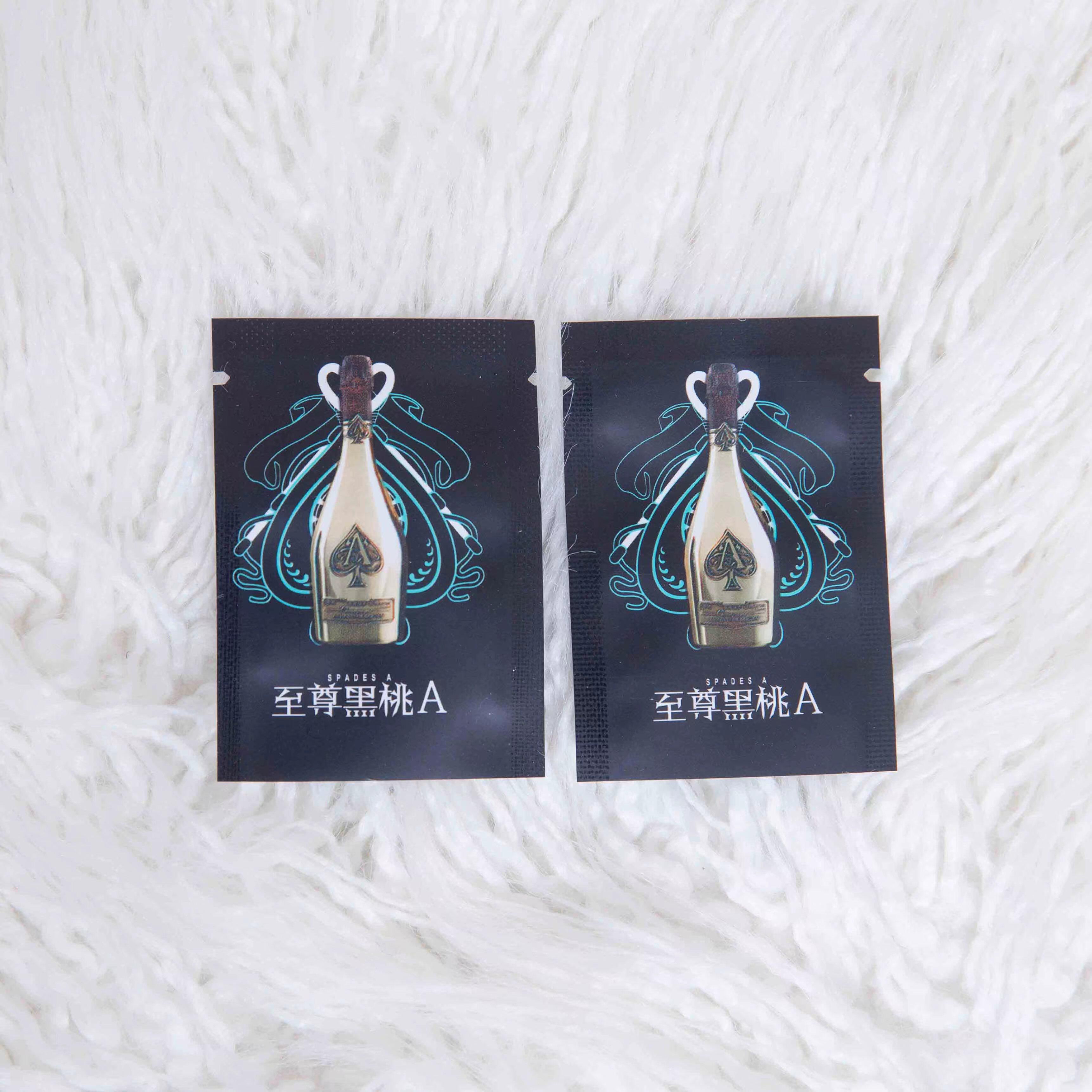 新款5*7哑光至尊黑桃A铝箔袋玛卡粉末茶叶化妆品试用装包装袋印刷