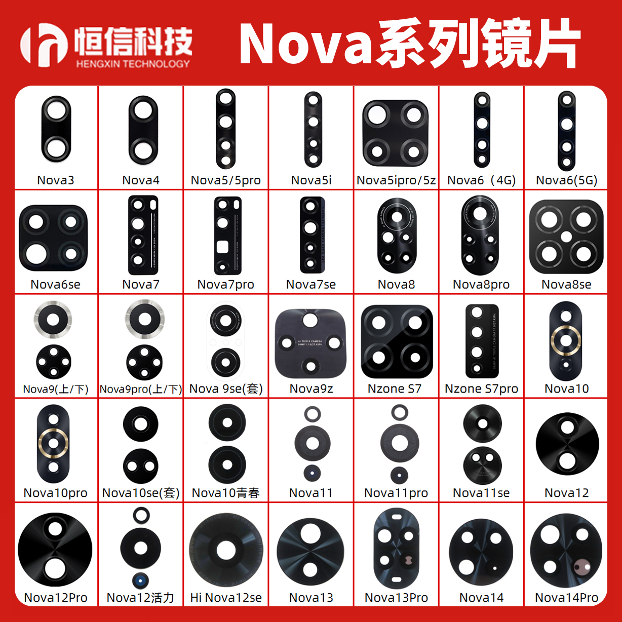 华为Nova系列摄像头镜片