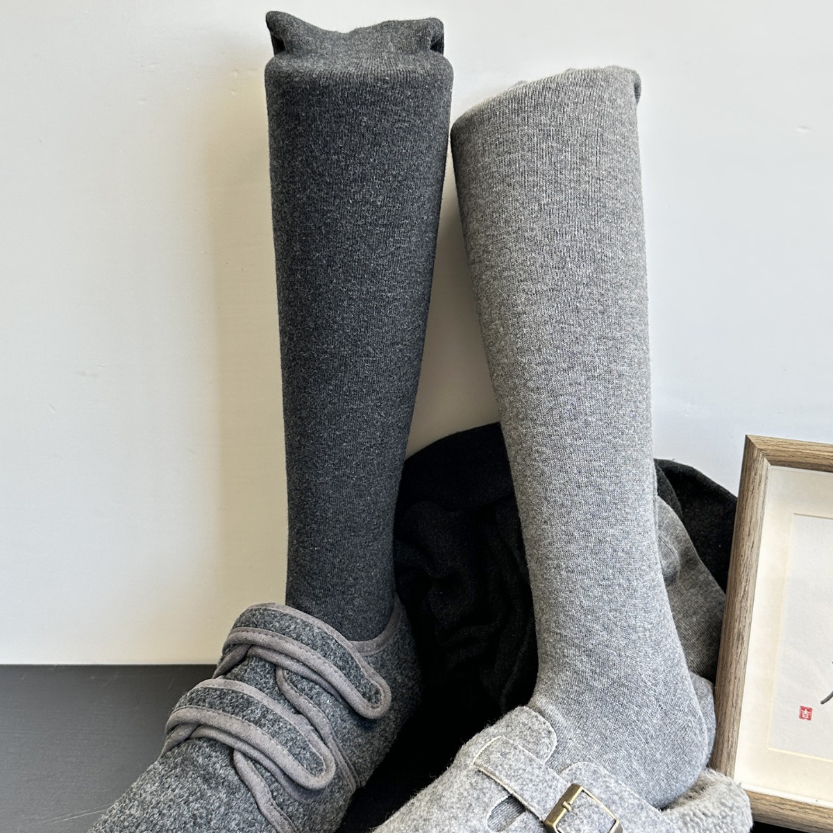 韩系高知穿搭浅灰色打底裤女秋冬款棕色连裤袜加绒加厚白色打底袜