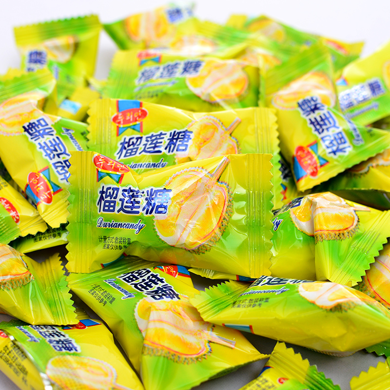 津牌榴莲硬糖儿童休闲零食婚庆糖果榴莲糖果500g喜糖散装小零食