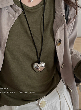 韩系长款爱心吊坠项链