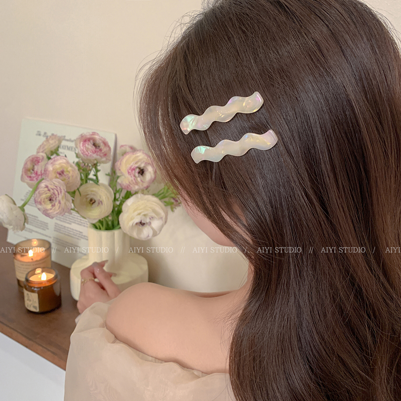 波浪小发夹边夹高级感精致刘海夹