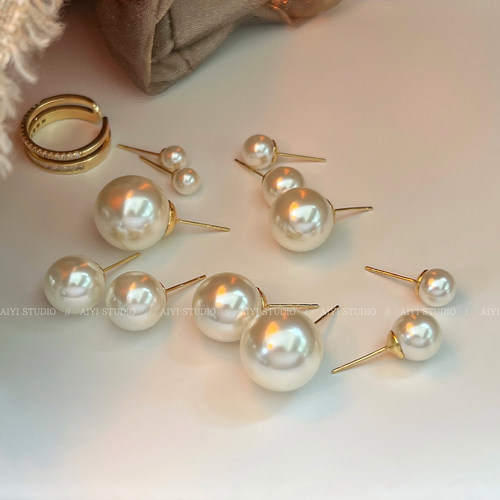 巴洛克大珍珠耳钉女2025年新款