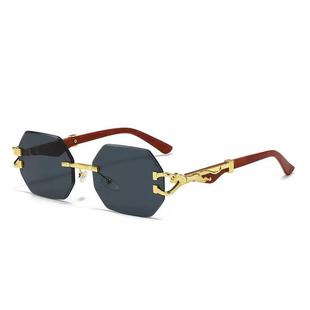 Fashionable vintagewood-grain sunglasses复古木纹豹子镜腿墨镜