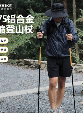 Outdoor aluminum alloy telescopic hiking poles登山杖