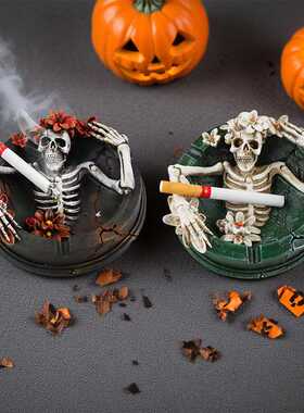 Halloweenflowerskullashtray