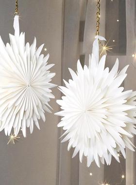3D origami fan snowflake decoration pendant decoration件饰