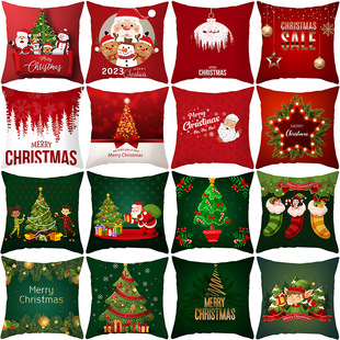 Christmas Pillow Cover Santa Claus Pillow Cover圣诞节抱枕套