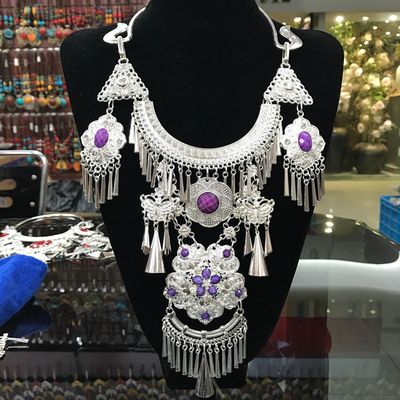 Pendant Miao ethnic necklace accessory for performances项链