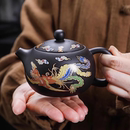 复古龙凤呈祥变色紫砂壶家用泡茶壶西施壶功夫茶具高端手工泡茶壶
