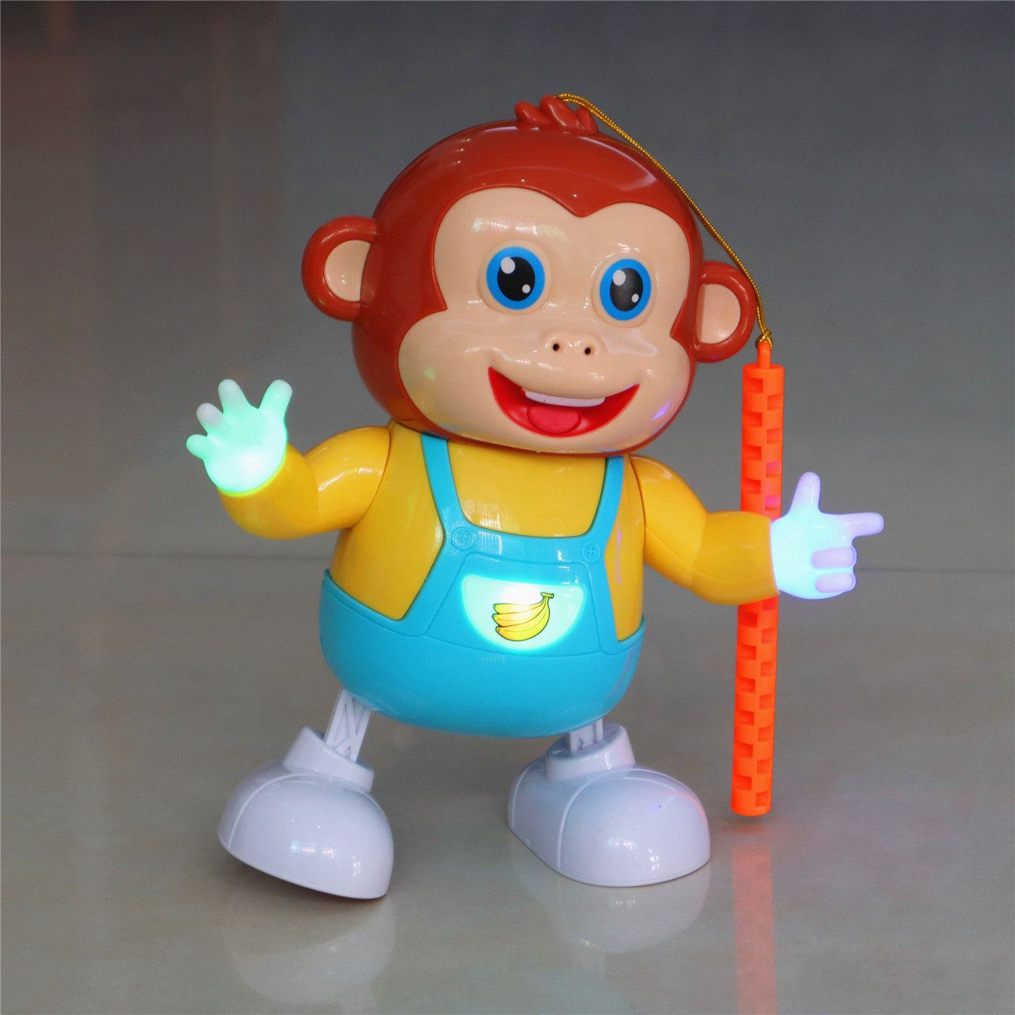 儿童手提灯笼彩灯发光玩具音乐电动跳舞猴子中秋元宵节卡通小花灯