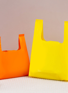 一次性彩色食品外卖打包袋子背心袋塑料包装袋超市方便购物手提袋