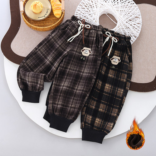 男女童加绒裤子卡通版型