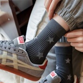 韩版 潮流女袜 时尚 袜子秋冬新款 欧货五角星中筒袜星星中筒ins个性