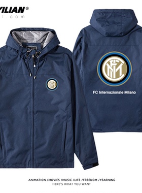Inter国际米兰国米意甲队服连帽上衣男女秋冬季韩版潮流夹克外套