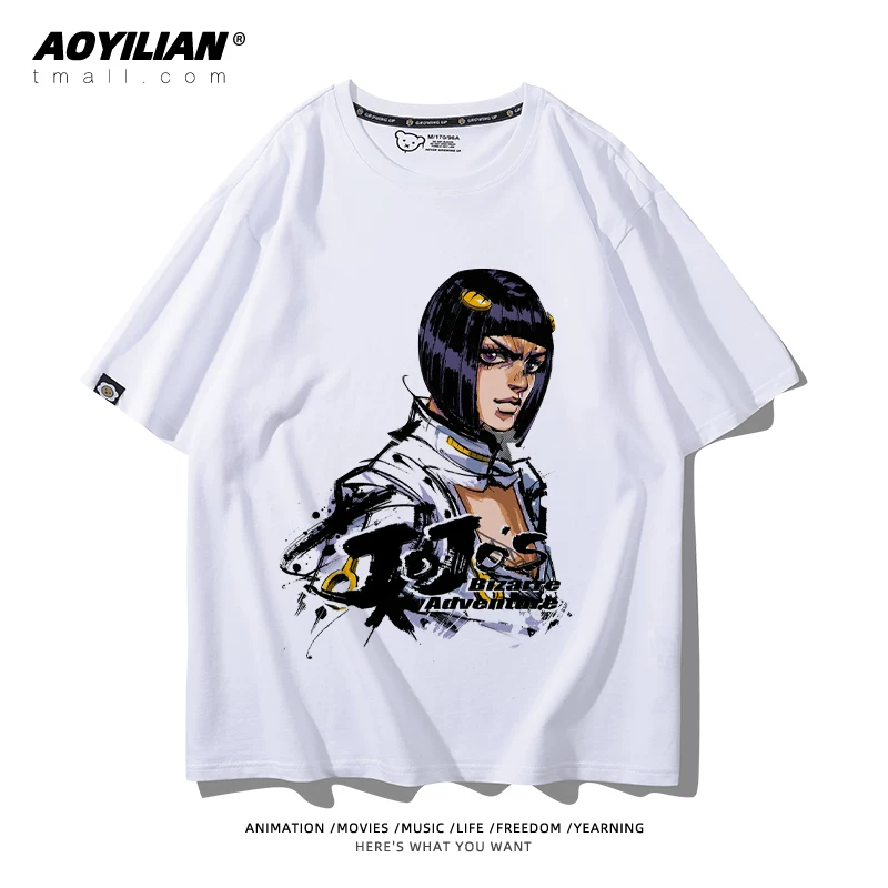 Японское аниме JOJO's Bizarre Adventure футболка короткий рукав для лошадиных гонок лётняя Джонни Джостар хлопковая универсальная