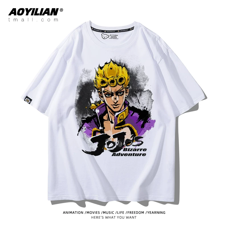 Японское аниме JOJO's Bizarre Adventure футболка короткий рукав для лошадиных гонок лётняя Джонни Джостар хлопковая универсальная