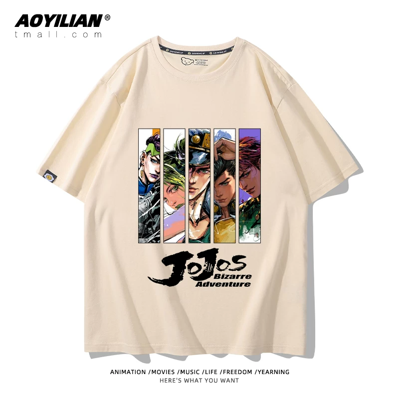 Японское аниме JOJO's Bizarre Adventure футболка короткий рукав для лошадиных гонок лётняя Джонни Джостар хлопковая универсальная