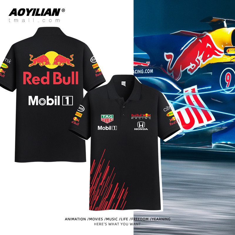 f1赛车服POLO衫红牛车队衣服男女夏季宽松休闲赛事可定制T恤短袖
