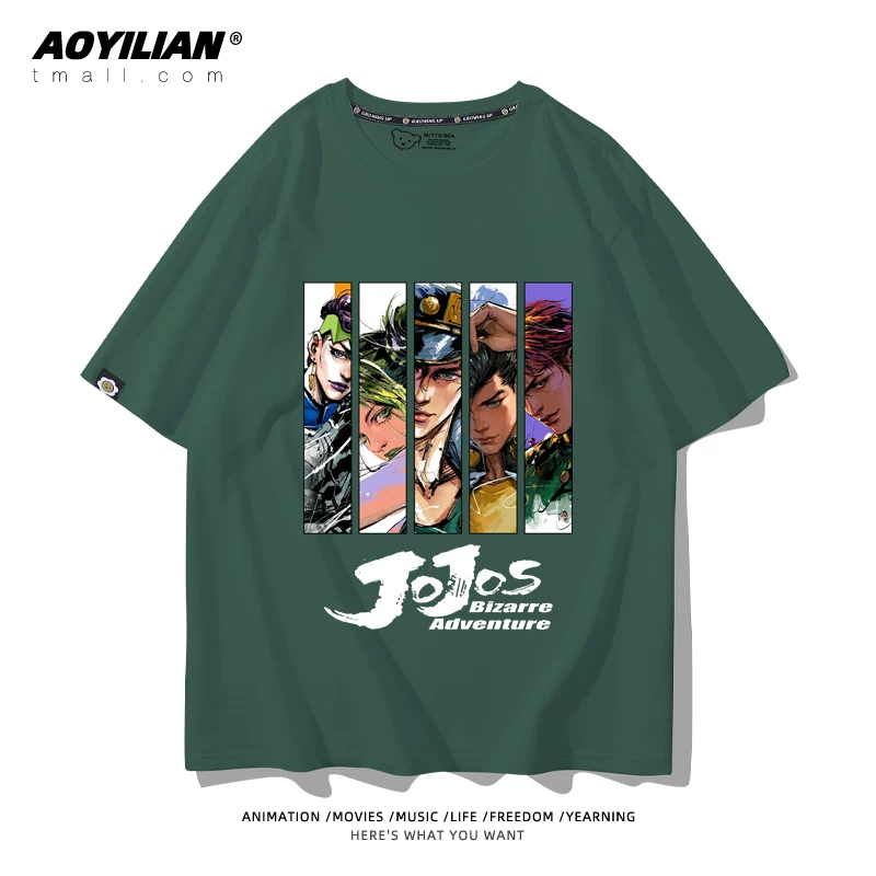 Японское аниме JOJO's Bizarre Adventure футболка короткий рукав для лошадиных гонок лётняя Джонни Джостар хлопковая универсальная
