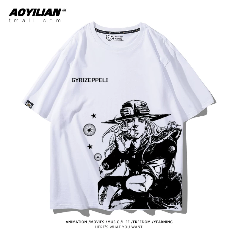 Японское аниме JOJO's Bizarre Adventure футболка короткий рукав для лошадиных гонок лётняя Джонни Джостар хлопковая универсальная