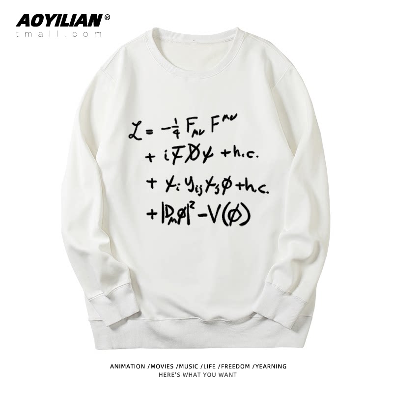 希格斯玻色子上帝粒子物理学公式圆领卫衣理工男女极客geek外套潮