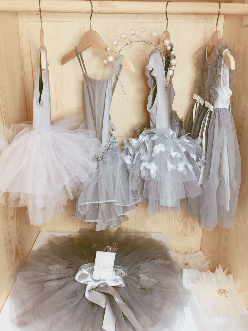 pukakids◆女童宝宝灰色系纱裙连衣裙仙女裙丝带裙蝴蝶裙芭蕾舞