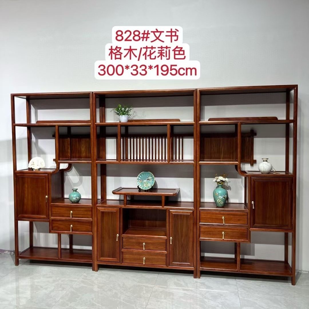 文殊花莉中式多宝阁茶架