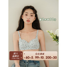 Бюстгальтер 馨帮帮bra 小清新碎花无钢圈内衣女小胸聚拢舒适透气胸罩美背文胸