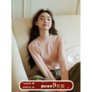 馨帮帮Bra 简约纯色半高领打底衫女秋冬双面磨毛保暖修身长袖上衣