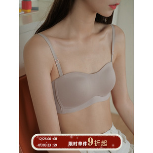 内衣女文胸学生纯色胸罩 可拆卸肩带无痕防滑抹胸式 馨帮帮Bra 薄款