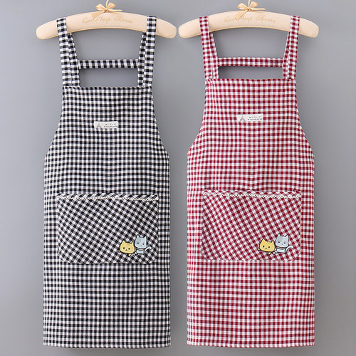 家用厨房围裙工作服女做饭薄款