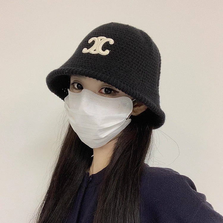 凯旋门帽子女韩版简约百搭显脸小渔夫帽冬天保暖针织休闲水桶帽潮