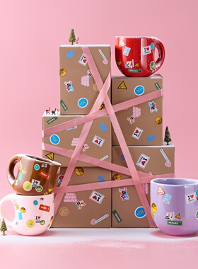 WEKUKU原创DaDa马克杯子咖啡杯茶杯带手柄陶瓷童趣图案礼物正品