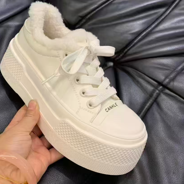 【啊双专属】冬季加绒小白鞋女时尚休闲板鞋百搭保暖厚底鞋休闲鞋