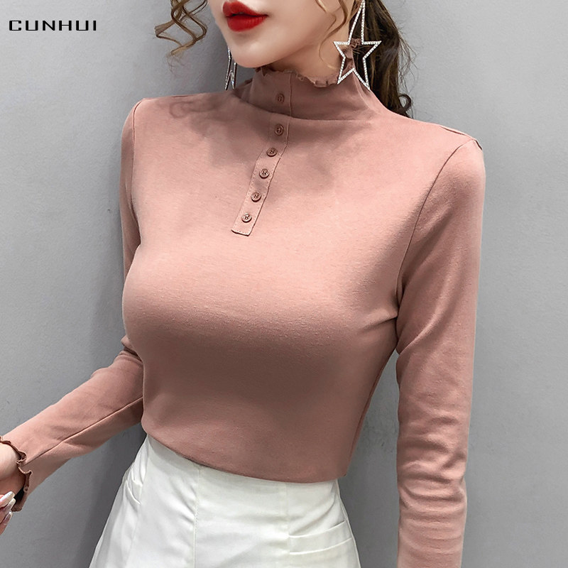 寸晖半高领打底衫女春秋内搭2020新款纯棉百搭大码洋气长袖T恤潮在类目 女装/女士精品, 大码女装中 - 来自Buy2taobao.com提供专业的淘宝代购服务