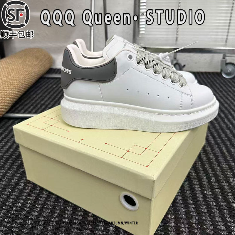 2025秋季麦坤小白鞋女真皮系带增高厚底鞋网红松糕明星同款男款鞋,女鞋,休闲板鞋,淘宝优惠券,粉丝福利购,淘宝优惠卷