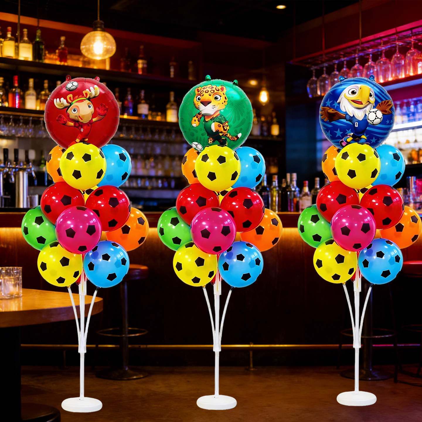 2026世界杯足球主题装饰气球地飘酒吧体彩店内场景布置氛围装扮