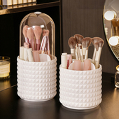 化妆刷收纳筒梳妆台高级感可旋转眉笔刷具化妆品置物架防尘刷子桶