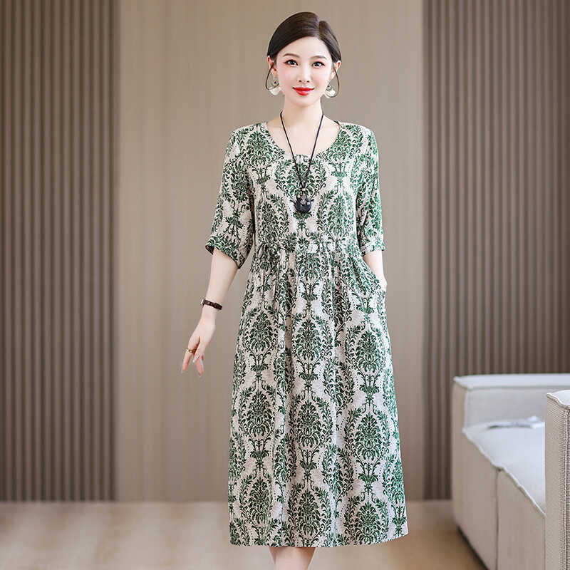 夏季新款短袖碎花连衣裙