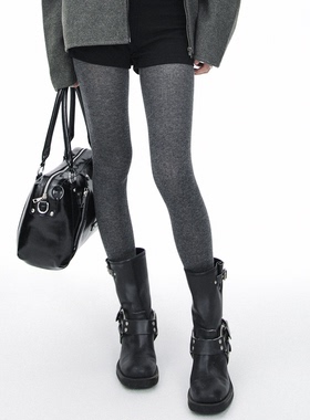 SS2L春秋miu系平纹微透格雷高级灰显瘦保暖打底裤连裤袜女不掉裆