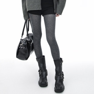 SS2L春秋miu系平纹微透格雷高级灰显瘦保暖打底裤 袜女不掉裆 连裤