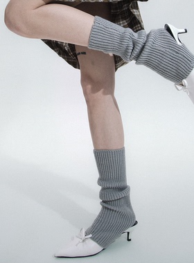 SS2L秋冬纯色加厚保暖粗线针织踩脚短款少女风袜套女日系堆堆袜