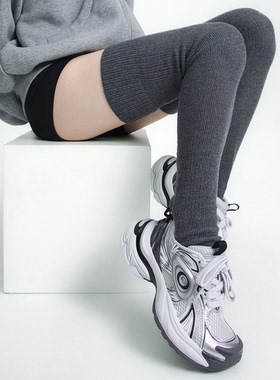 SS2L秋冬日系粗线针织慵懒宽松加厚保暖过膝踩脚长筒袜套堆堆袜女